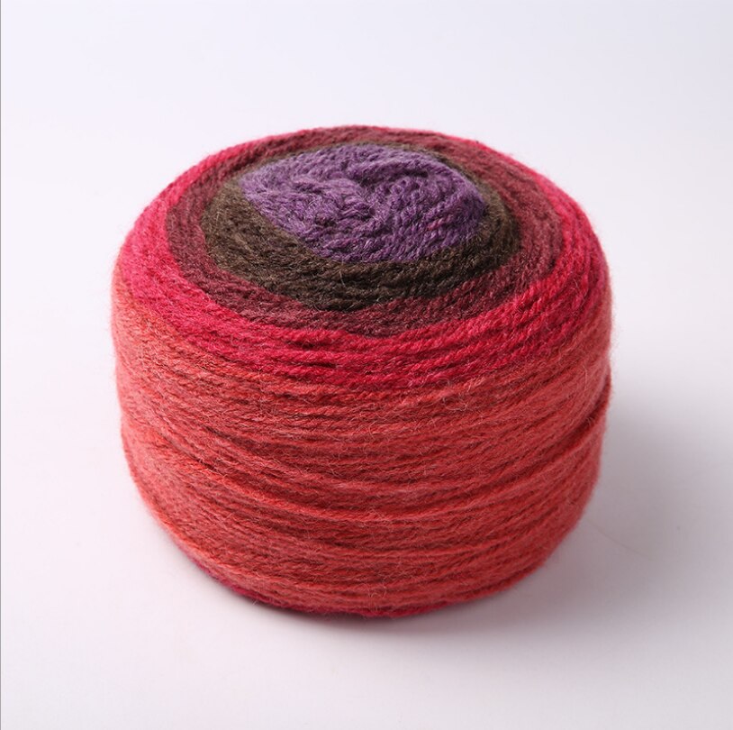190G/Bal Veelkleurige Wol Taart Garen Gradiënt Lange Sectie-Dye Draad Trui Sjaal Breien Garen Regenboog Kleur naaien Supply