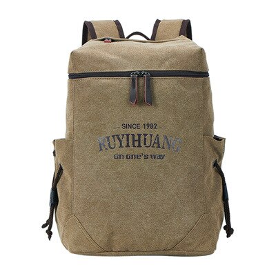 Mannen Rugzak Canvas Rugzak Zakken Student Boek Tas Grote Capaciteit Mode Rugzak Mannen Mochila Mannelijke: Khaki
