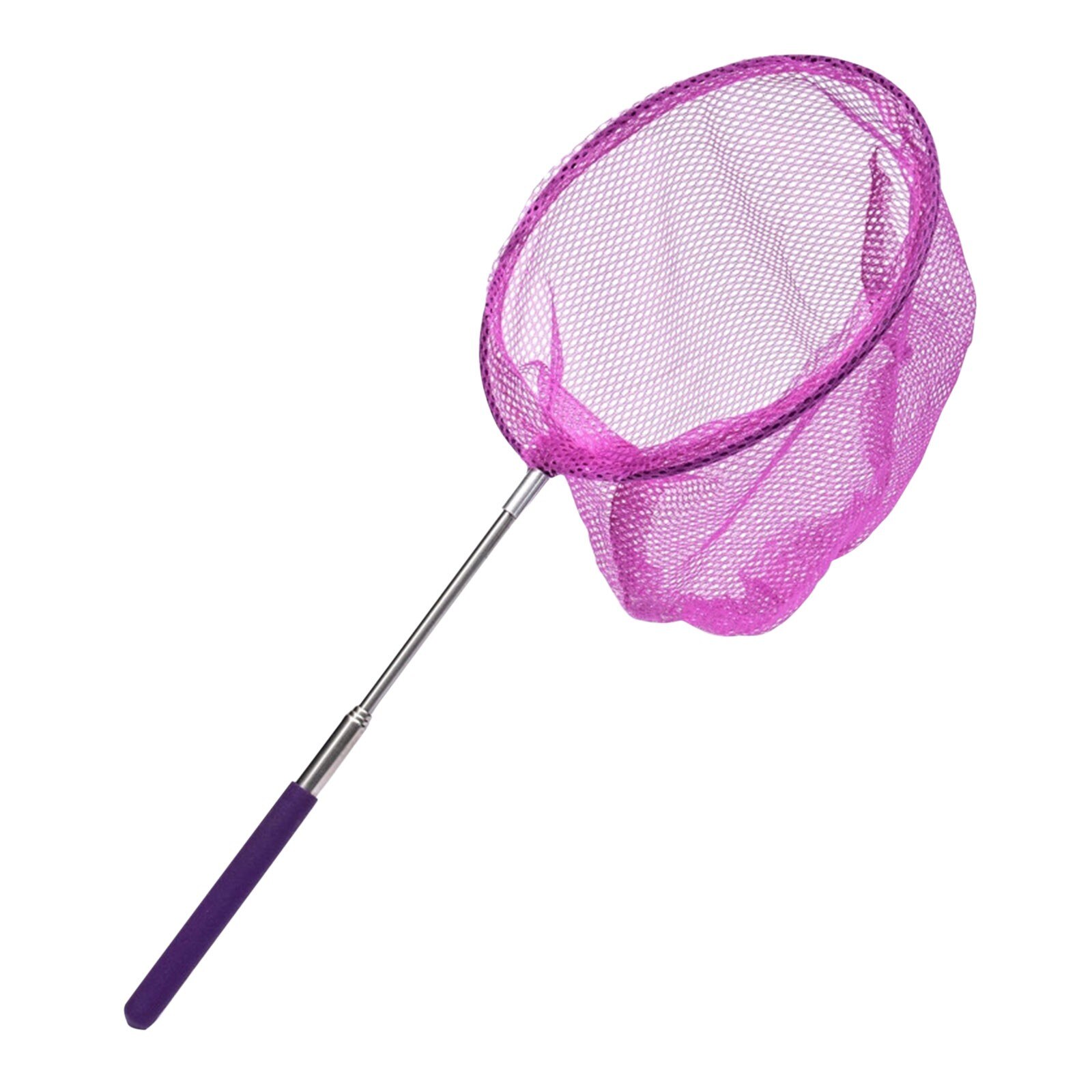 Retractable Children's Fishing Net And Insect Net Folding Bucket Retractable Multi-purpose Thicken Fishing Car-washing Gadget: Purple 