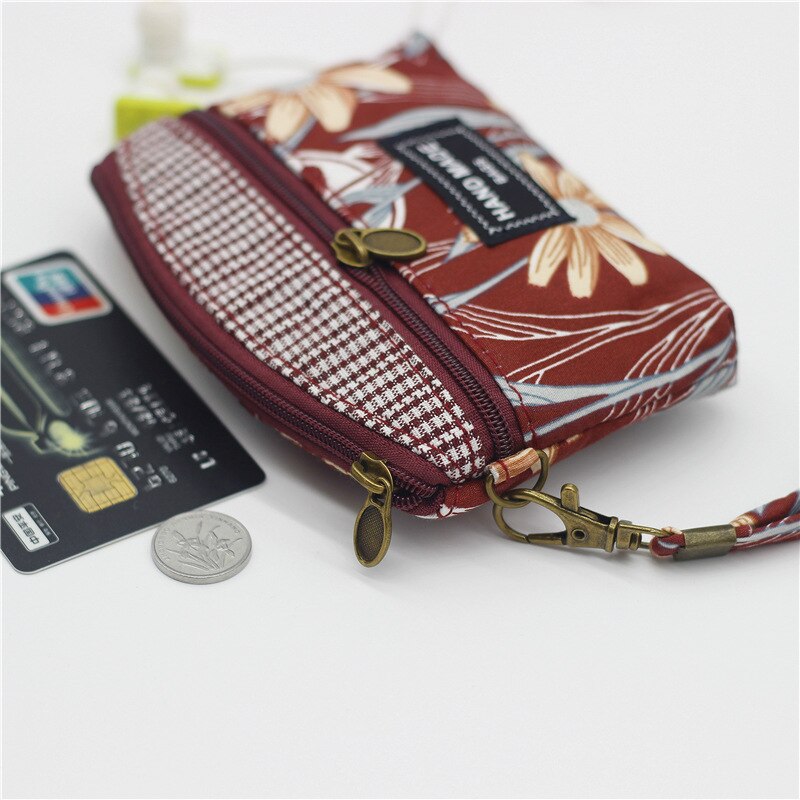 Frauen baumwolle Blumen- druck geldbörse weiblichen kurzen brieftasche kleine geld tasche tasche bolsa carteira feminina bolso für mädchen