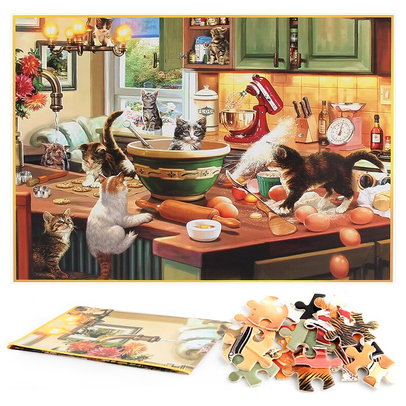 Kitten Kitchen Capers Puzzle 1000 Pieces Jigsaw Puzzle for Adults Kids