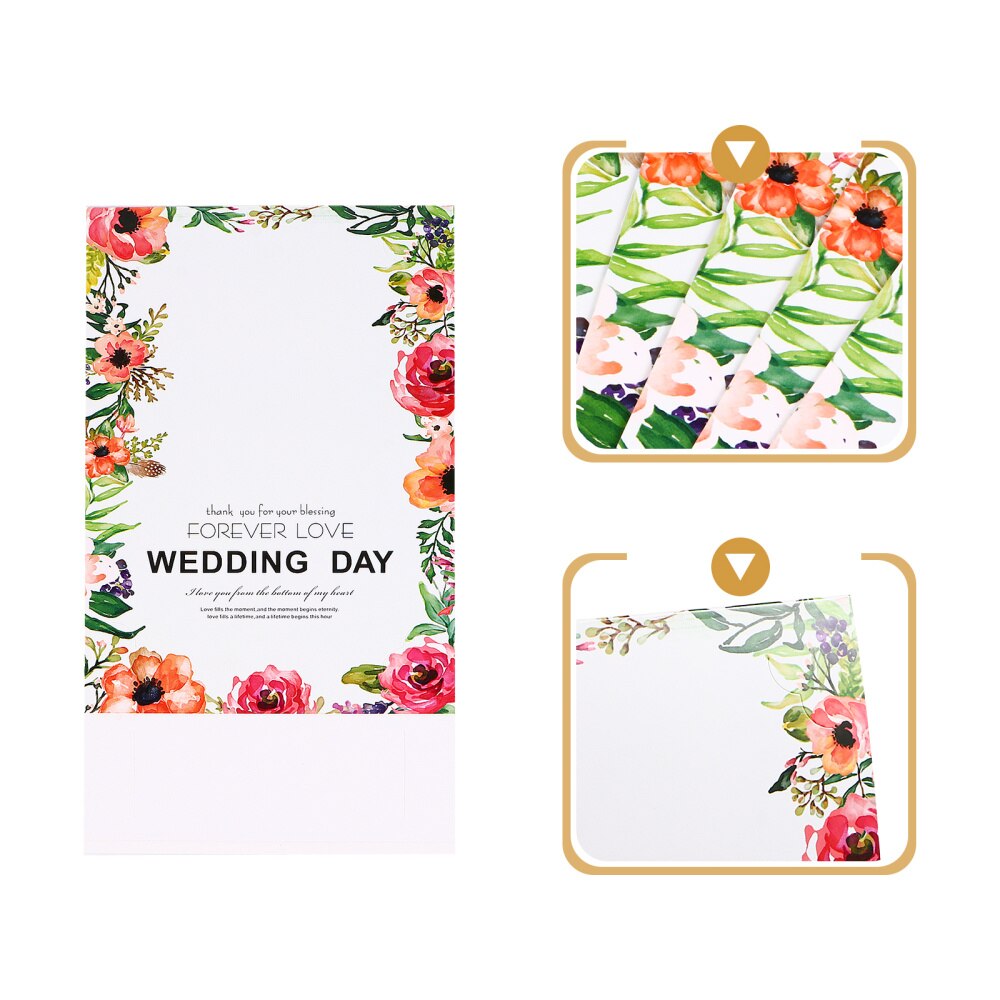 10pcs Table Cards Flower Printing Name Cards Place Cards Wedding Party: Assorted Color 2