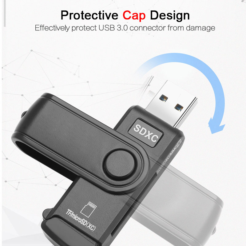 Rocketek USB 3.0 lecteur de carte mémoire multiple OTG Android adaptateur lecteur de carte pour lecteurs Micro SD/TF Microsd ordinateur pc