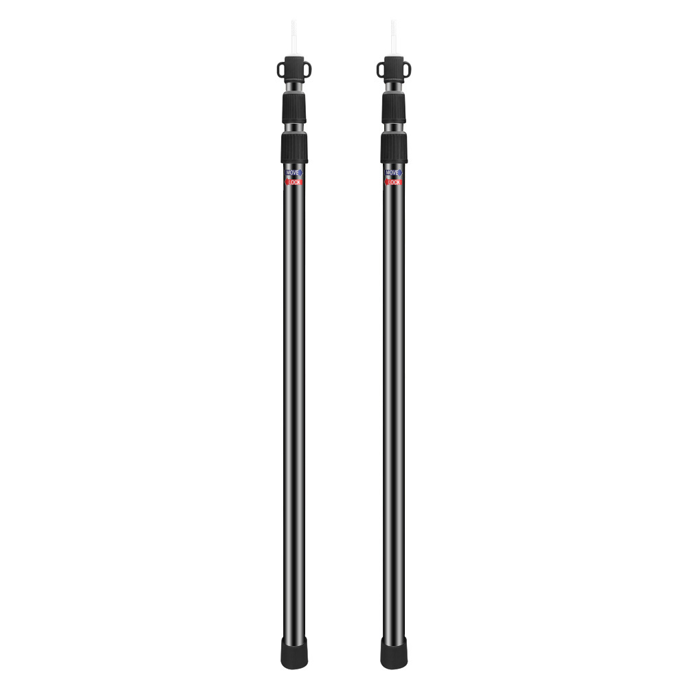 Set med  of 2 presenningsstänger, teleskopiska campingtält, ersättningsstänger i aluminium med 3- sektioner för regnskydd, markis och tak.: Brun
