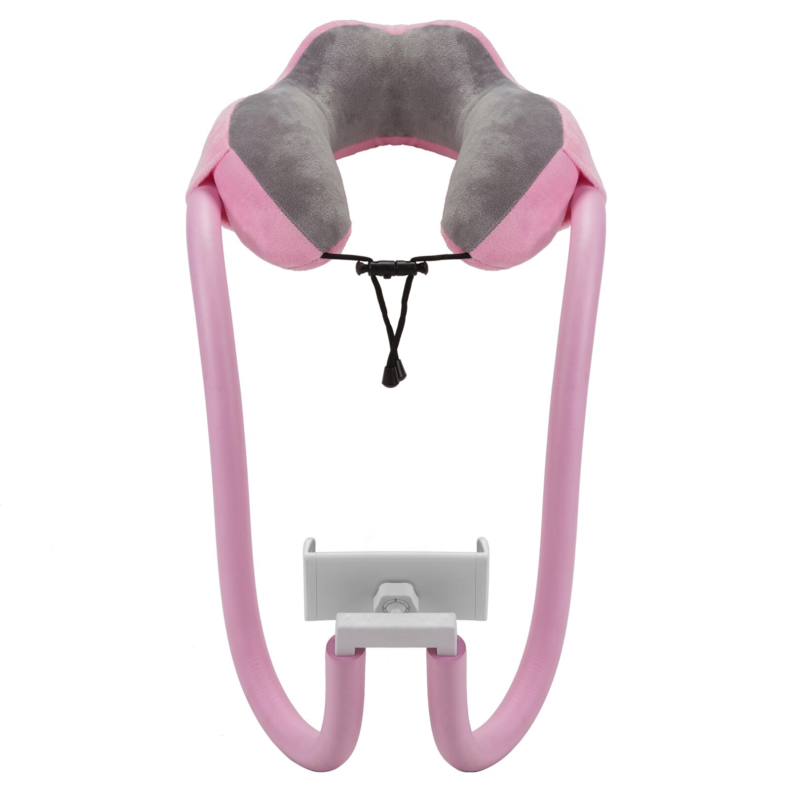 U-shaped Pillow With Mobile Phone Holder Lazy Support Nap Pillow Memory Foam Cervical Spine Neck Pillow Tablet Computer Stands: Pink