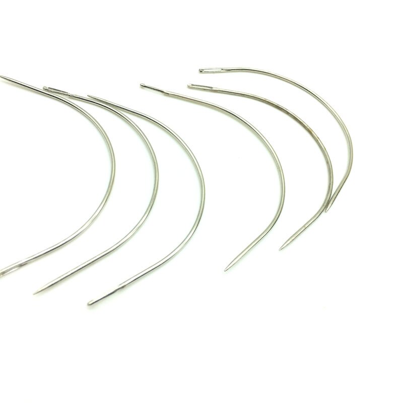144units Per lot C Weaving Needles 90mm Jumbo Curved Needles Sewing Track Weave Needle For Hair