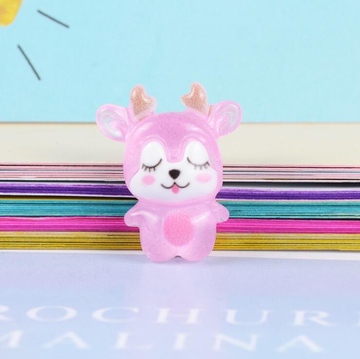 30pcs Mixed Colors Dear Flatback Resin Cabochons Embellishments Scrapbook Craft DIY Hair Accessories: 6