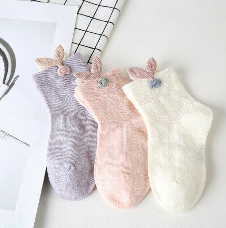 Une paire pudcoco printemps enfants chaussettes tout-petits filles 3D dessin animé cheville longueurs doux coton bébé chaussettes enfants 1-3 ans