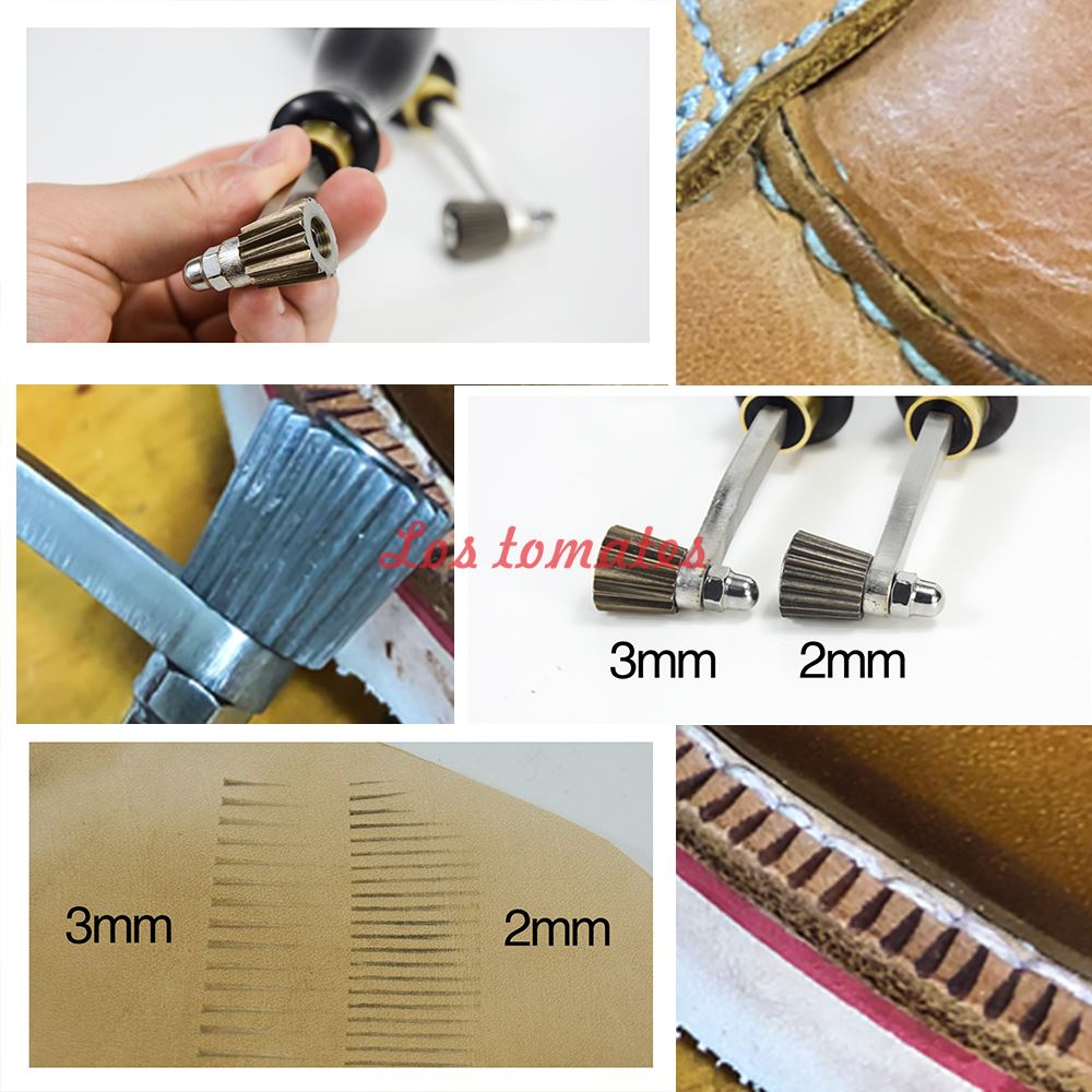 Gør det selv håndlavede sko syning søm afstandsstykke diamant syl stang syning punch 2mm /3mm læder håndværk hjul markør værktøjer