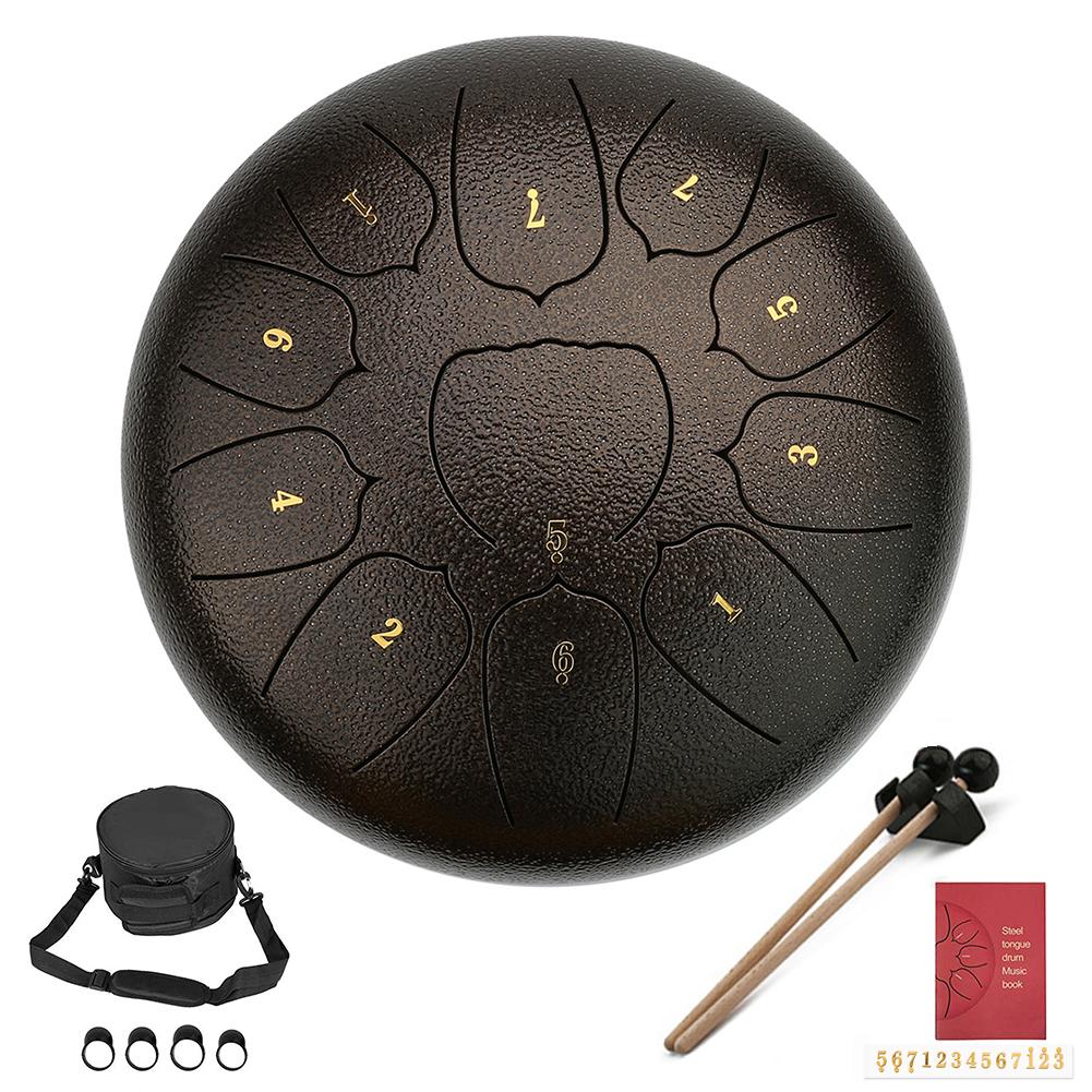 Tone Tong Drum Staal Tong Drum Mini Hand Pan Drums Met Drumsticks Percussie Muziekinstrumenten 10 Inch 11: C