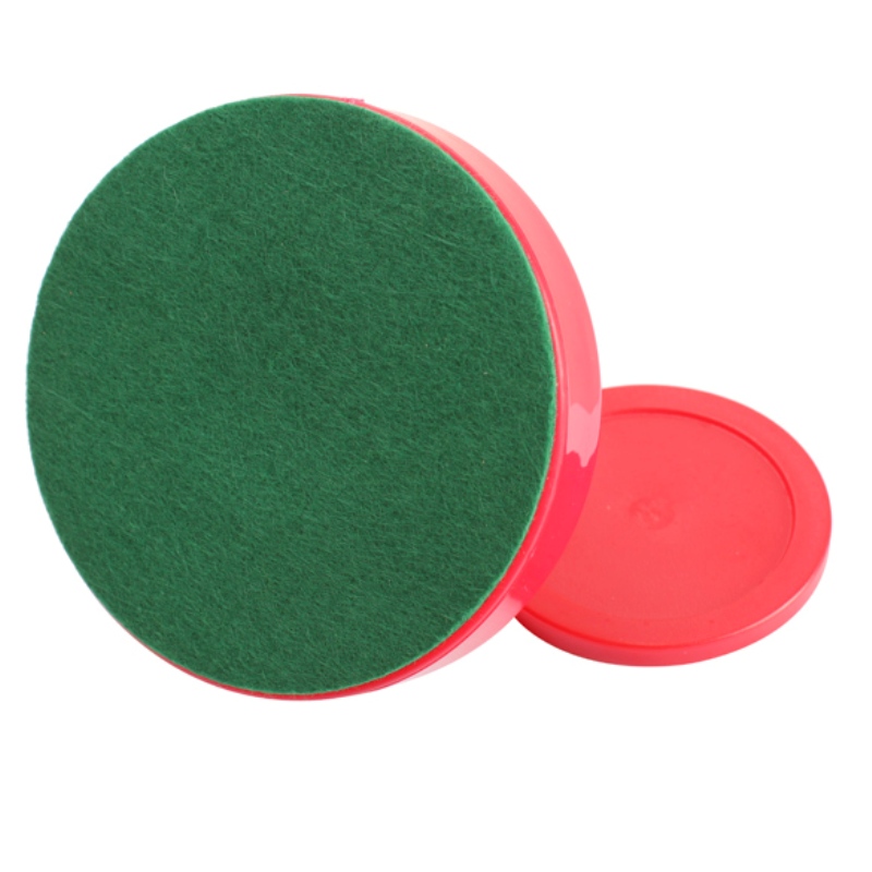 4Pcs/Set Air Hockey Pushers and Air Hockey Puck Air Hockey Ball Table Goalies with Puck Felt Pusher Mallet Grip Red