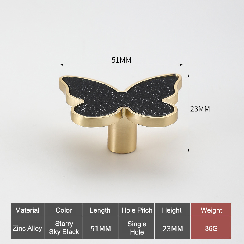 Manijas para cajones, muebles de armario, manijas de cocina para perilla de gabinete, puerta, cajón, muebles, manija en forma de mariposa: Rosa