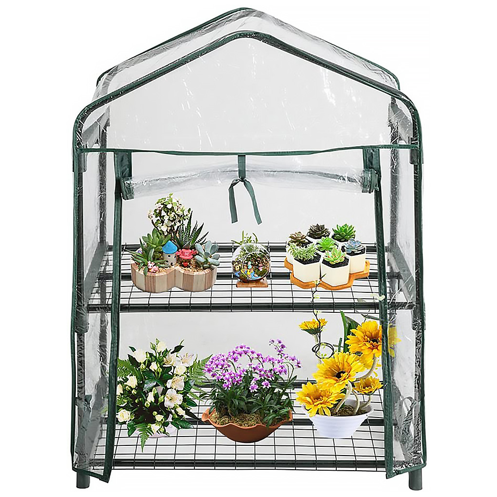 Mini växthus utomhus odlingstält odlingsväska odla hus pvc lock plast trädgård växthus fönster öppning för gård trädgård