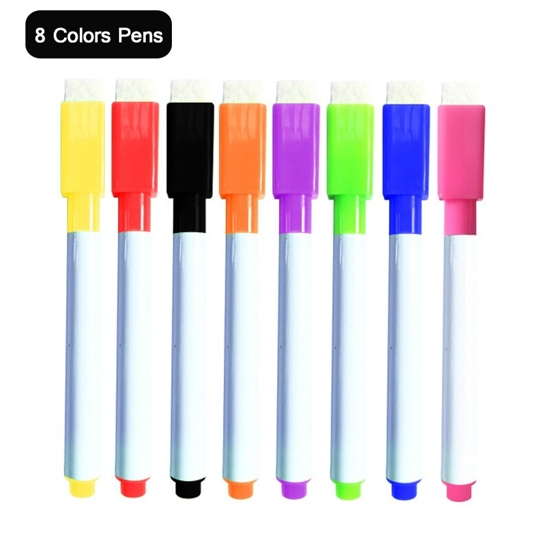 Drawing Whiteboard Markers Magnetic Dry Eraser Markers Glass Ceramics White Board Pen School Supplies Dry Markers Children's Pen: 8 Colors Pens
