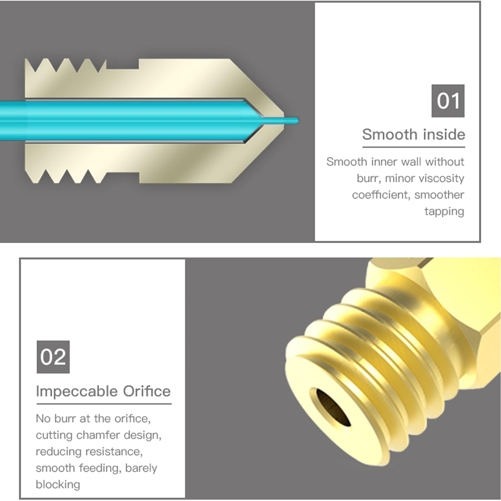 Creality Hotend Estrusore MK Kit ugelli in ottone 0,4 mm 5/10 pezzi/set per stampante serie CR-6 SE / Ender-3 / Ender 5