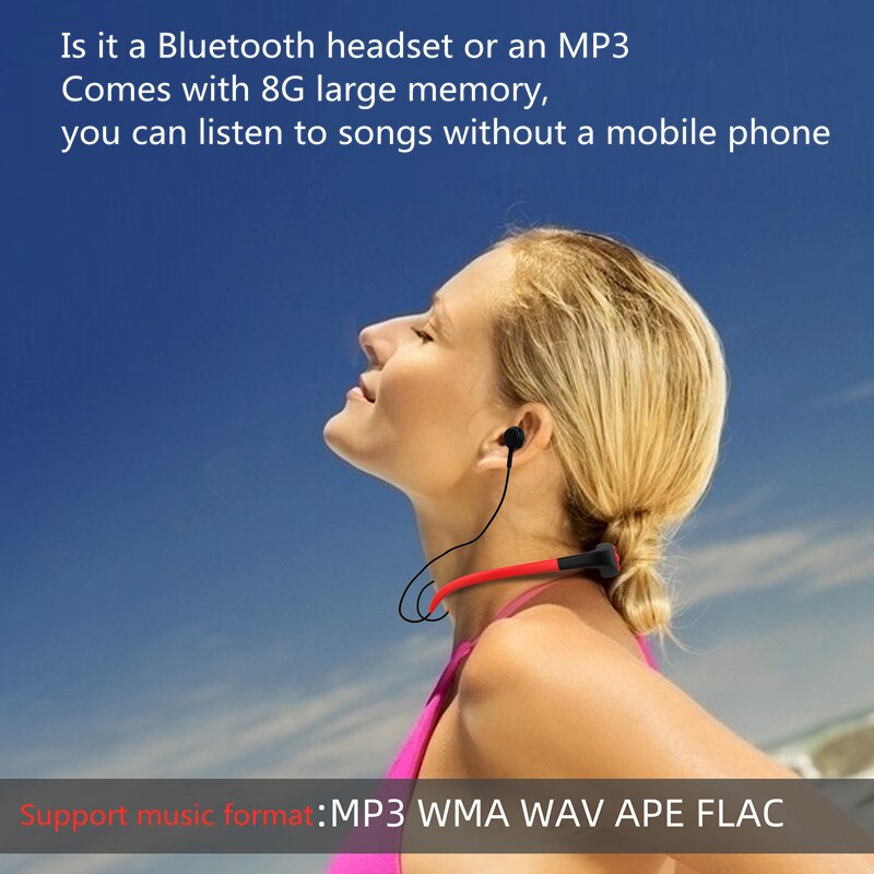 2022 KyK-168 Plus Bluetooth Headset Stereo IPX8 Waterproof Mini Sports Wireless Headset Supports WMA, MP3, WAV, APE