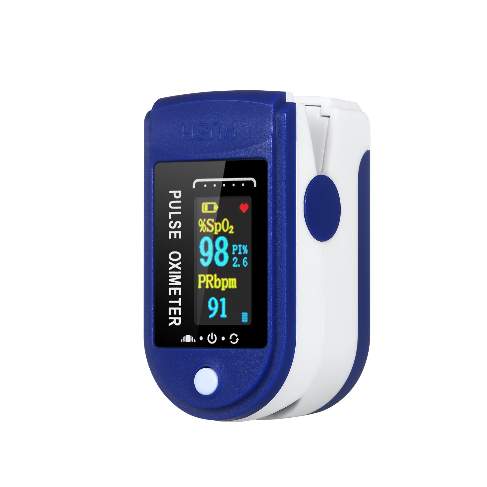 Fingerspids pulsoximeter 10s hurtig måling auto-off alarm blod iltmætning pulsregistrering bærbar til hjemmerejse: Default Title