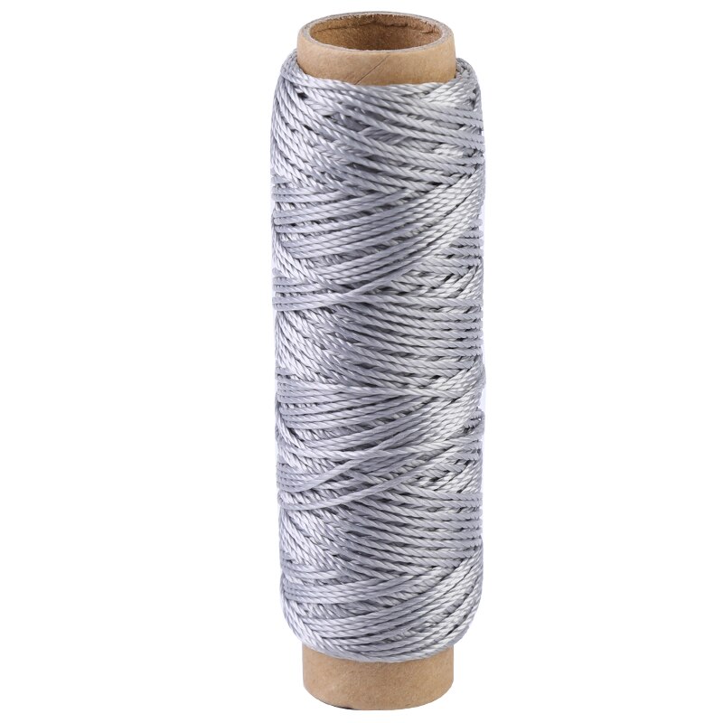 Fenrry 30m/Rolle Hohe Festigkeit Polyester Leder Hand Genäht Gewinde Beutel Gewinde Helle Seide Faden Schuh Gewinde DIY leder Werkzeug: hell grau