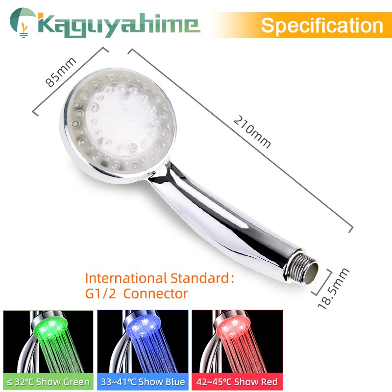 Kaguyahime Led Water Kraan Kleurrijke Douchekop Tap Accessoires Glow Nozzle Voor Badkamer Keuken Head Light 3 Kleuren 7 Kleuren