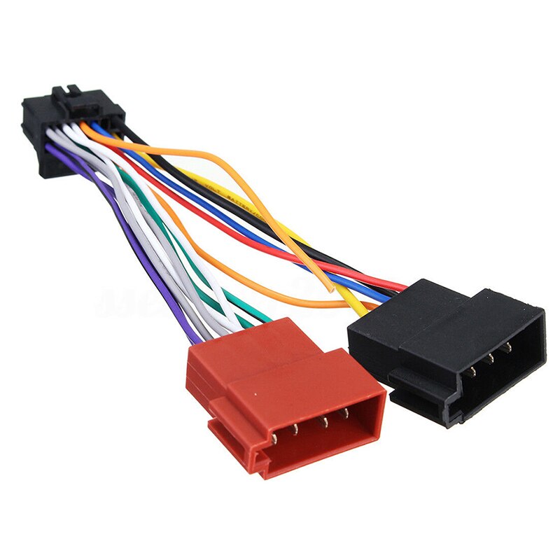 1 stk bil ledningsnetadapter til kenwood / jvc auto stereo radio iso standardstikadapter 16 pin stik kabel plug-play
