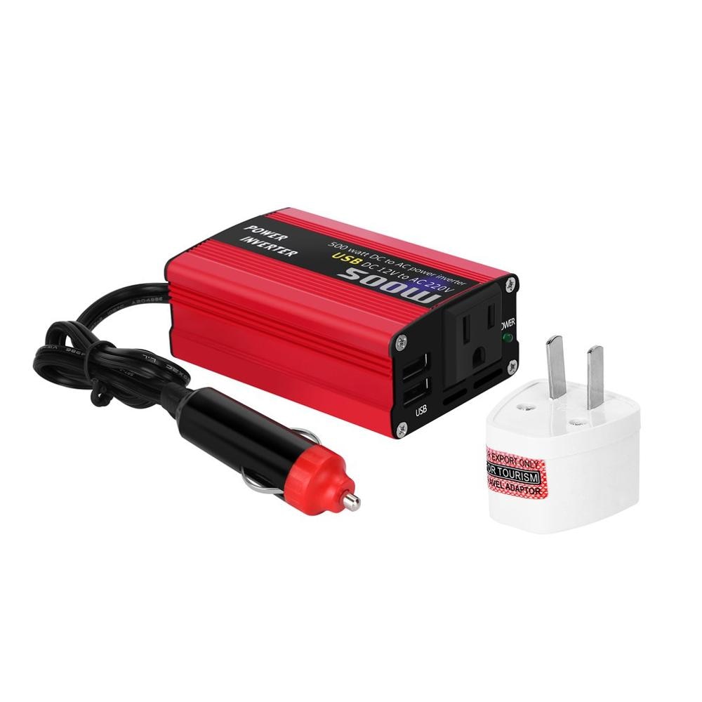 Dc 12v til 110v 220v ac bil inverter automatisk transformator med dobbel usb bil adapter 500w dc til ac strøm omformer