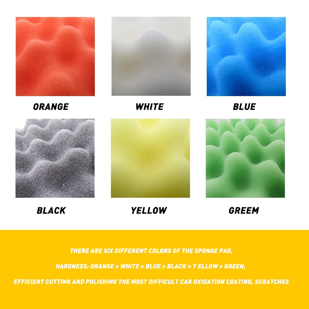 8x Polishing Sponge Wheel Buffing Pad Set for Glass/Car Polisher with M10 Drill Adapter Pad Diameter 5/6 Inch for Electric Drill