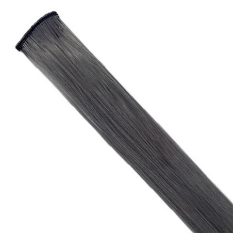 Extension synthétique longue lisse 20 pouces-Sallyhair | Postiche à pince une pièce rose jaune bleu violet pour femmes: Dark grey