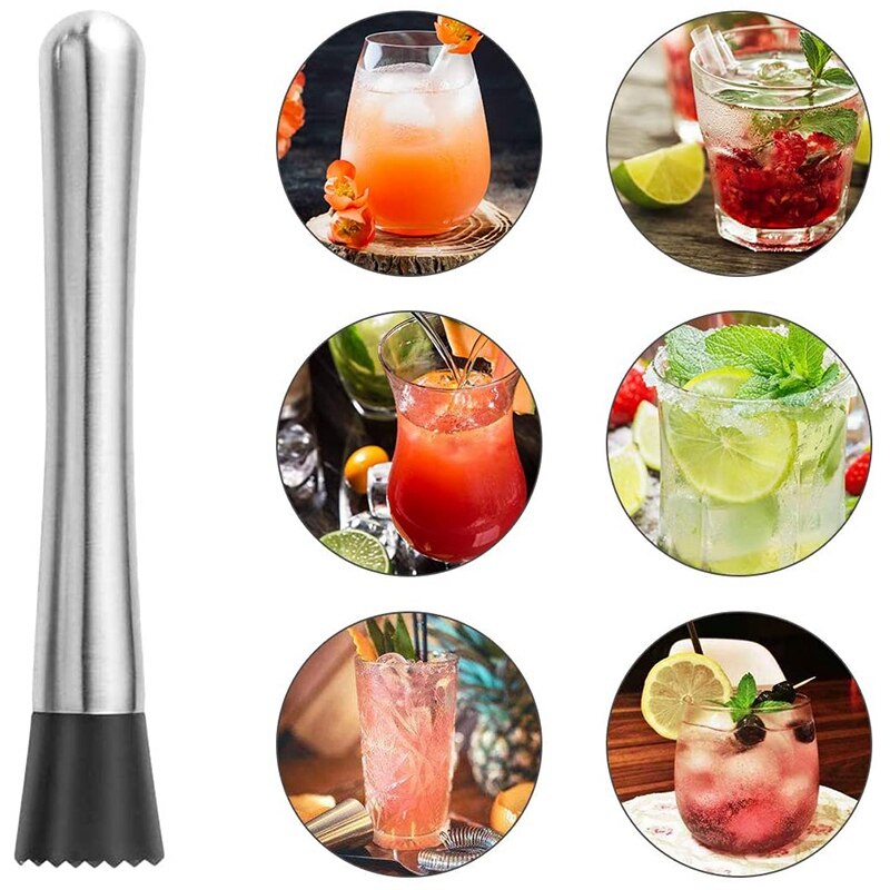 Herramienta de barra de grado Mojito, conjunto de herramientas de barra de Muddler de acero inoxidable, herramienta de barra de Muddler, paquete de 5