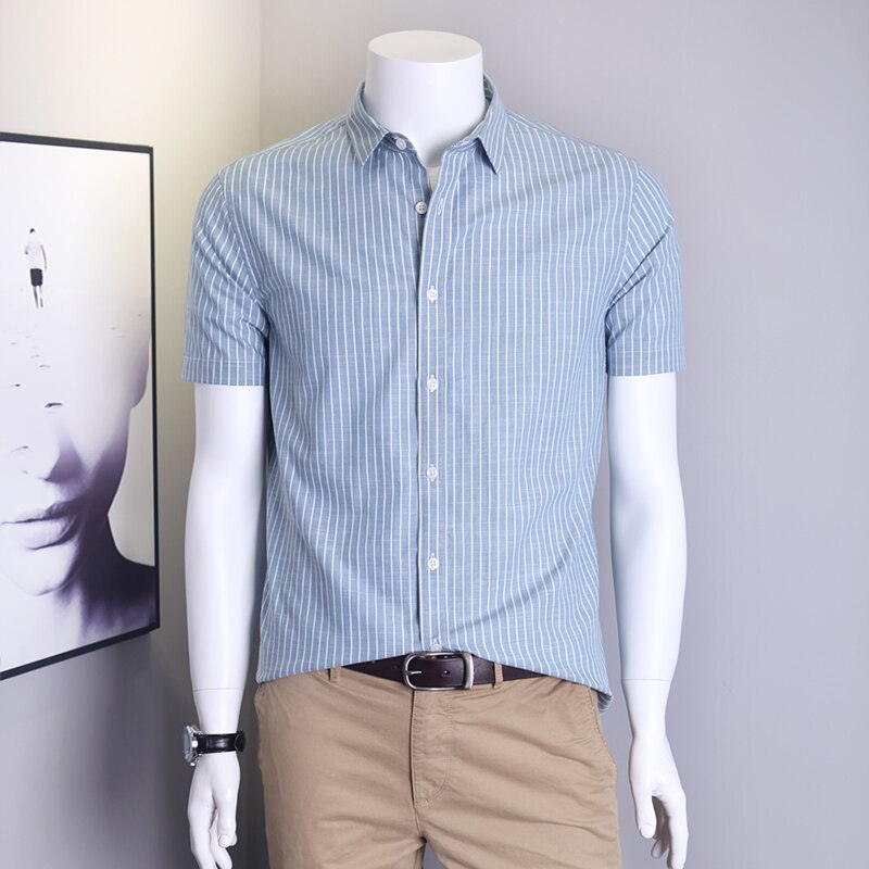 Camisa de manga corta para hombre, Camisa de algodón puro a rayas, holgada, talla grande 6XL, para vacaciones, primavera y verano, novedad, S-5XL