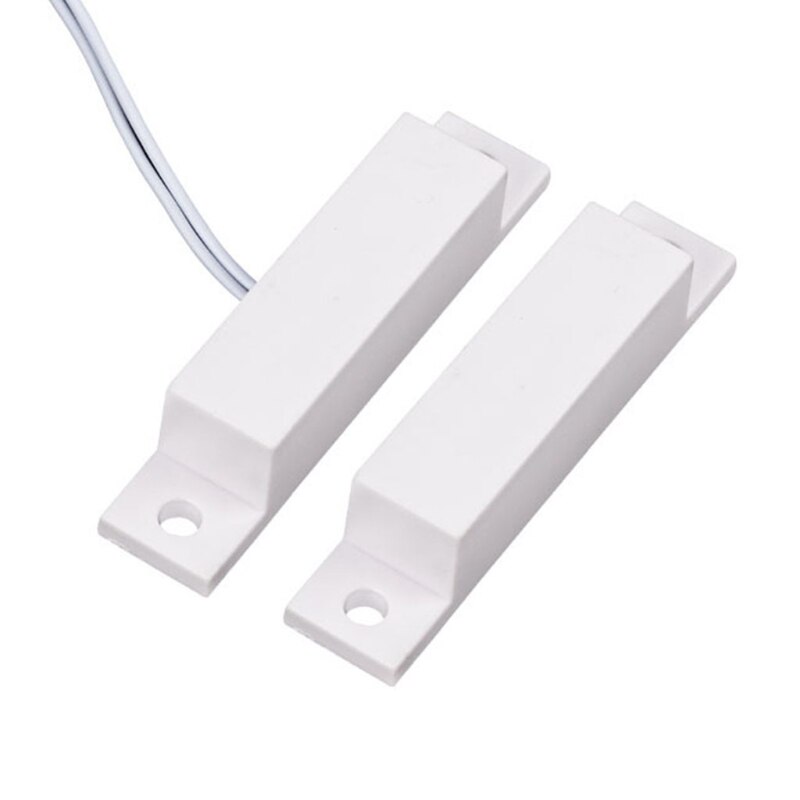2-Pack Recessed Magnetic Door Contact Sensor – NC, White, For Alarm Systems