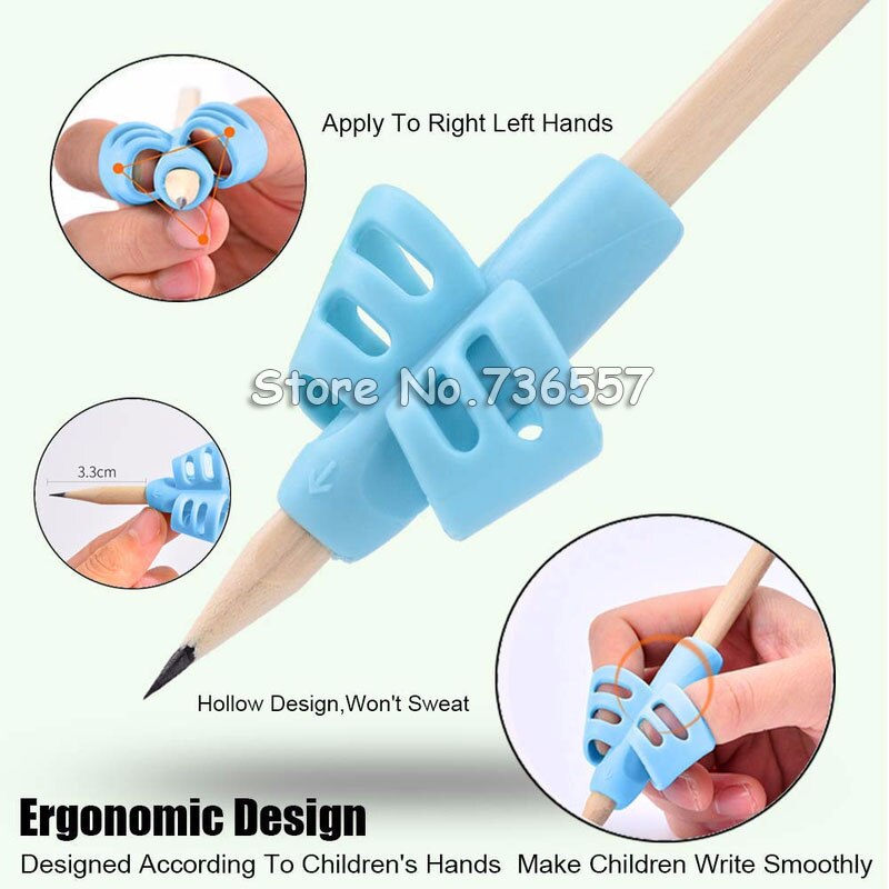 40 pcs Pen grip Handle Double Finger Silicone Pen Holder Student Writing Pen Correction Device Children Stationery