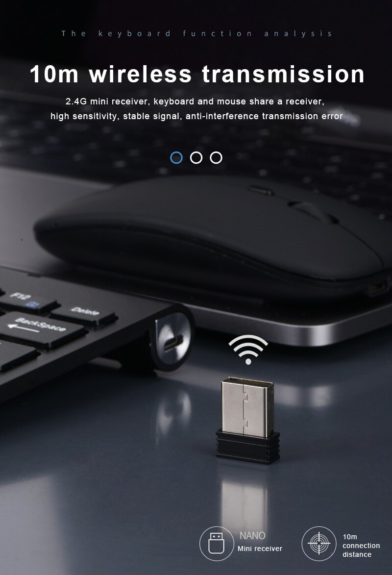 Mini Drahtlose Wiederaufladbare Tastatur Und Maus Für PC Laptop Tablette Tastenkappen einstellen Tastatur 2,4G Empfänger Für Macbook Fenster