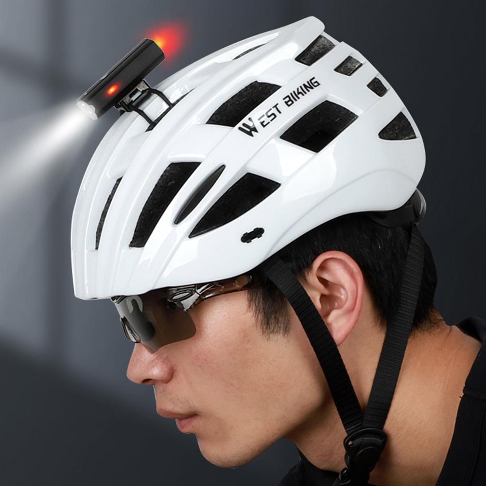West biking 2 em 1 luz da bicicleta à prova dwaterproof água 3 modos usb recarregável ciclismo capacete luz dianteira traseira luz de advertência segurança cauda