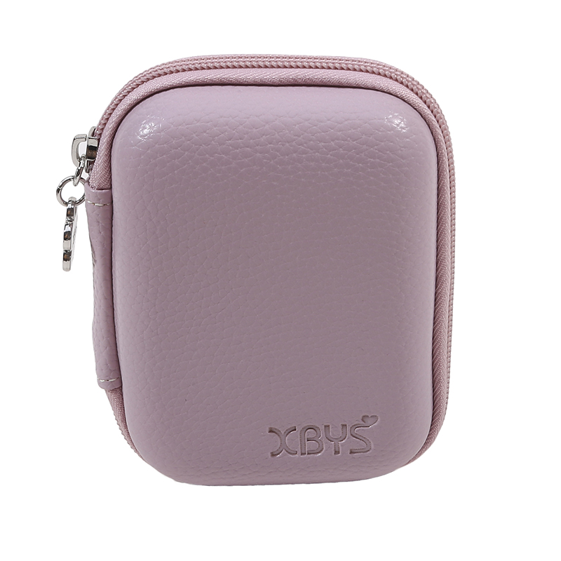 Sac de rangement portable en cuir Élpour gadgets numériques, mini coque rigide, étui de chargeur pour écouteurs, câble de données, évaluation de disque U: Clair