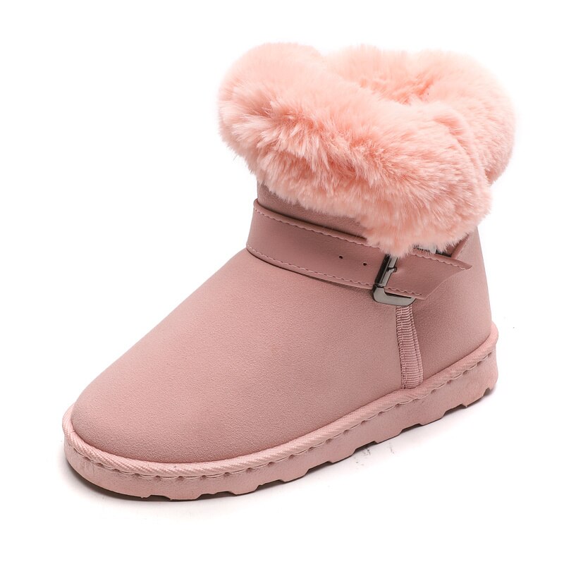 Big Kids Boots Warm Plush Children Shoes Girls Winter Princess Snow Boots Size 31 32 33 34 35 36 37 38 39 40: pink / 35