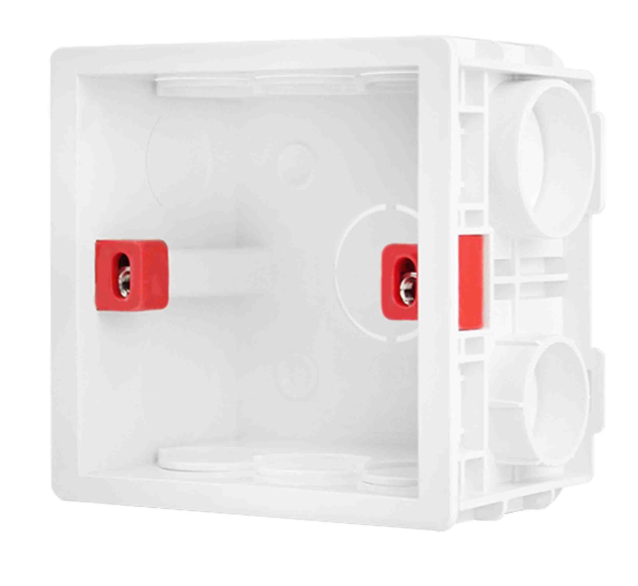Flammehæmmende justerbar monteringsboks intern kassette til switchbox til mørk væg: Hvid 86 x 86mm