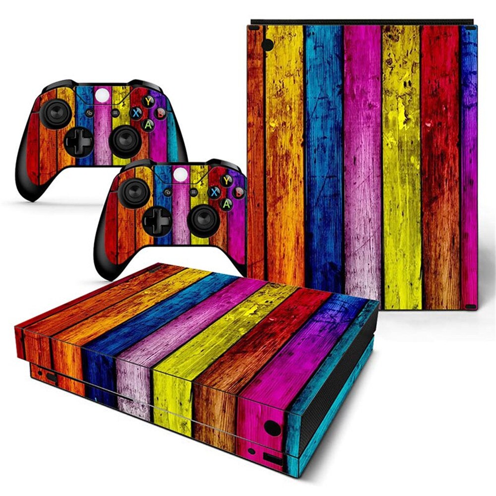 Legno Della Decalcomania Autoadesivo Della Pelle Per Microsoft Xbox One X Console e 2 Controller Per Xbox One X Autoadesivo Della Pelle Del Vinile: TN-XBONEX-0946