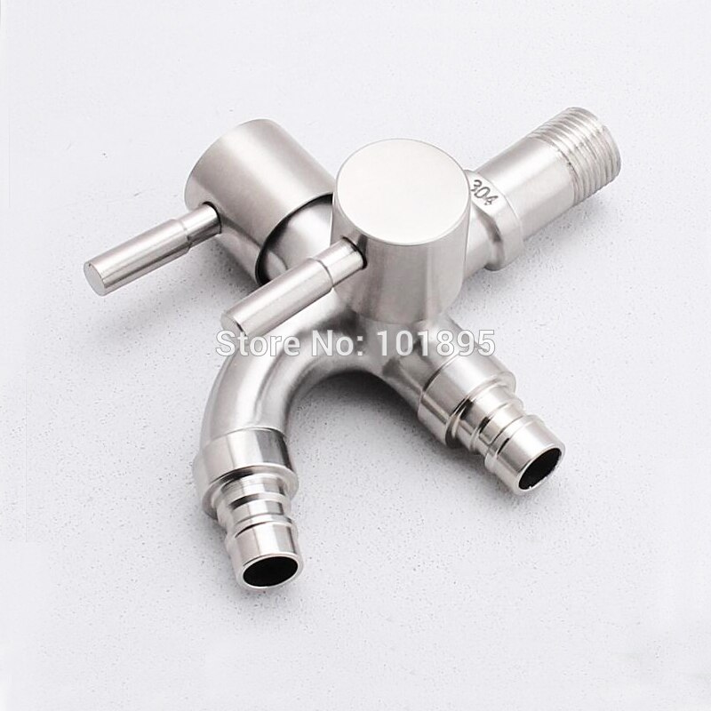 Wall Mounted Half Inch Thread Steel Material 2 Models Washing Dual Handle Bib Tap