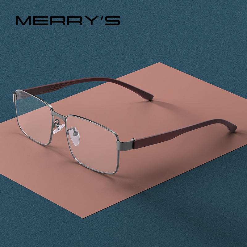 Lunettes de vue pour hommes merrys, monture carrée, verres correcteurs pour la myopie, style business,  tr90 montures, branches en alliage de titane ,  s2105