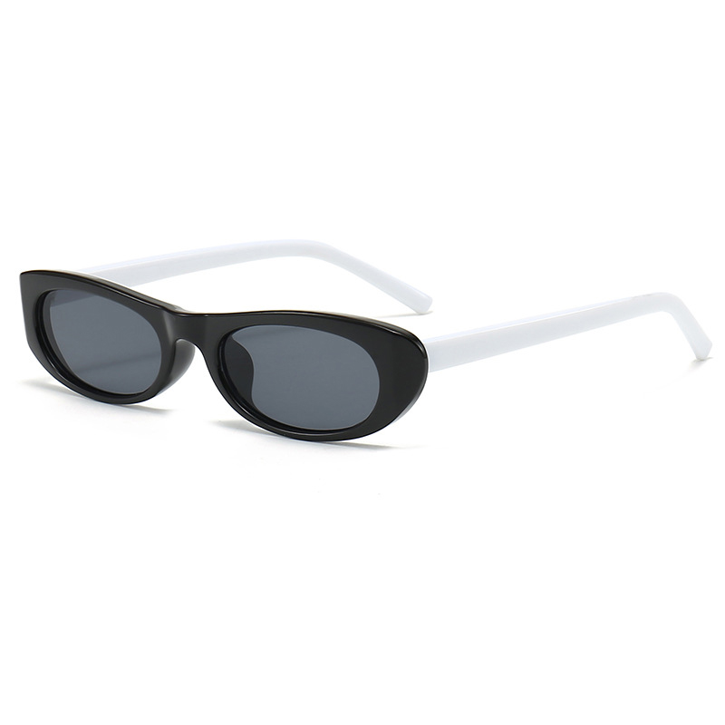 Gafas de sol negras con forma de ojo de gato para mujer, anteojos de sol femeninos, con montura estrecha, rectangulares, pequeños, UV400, 2024