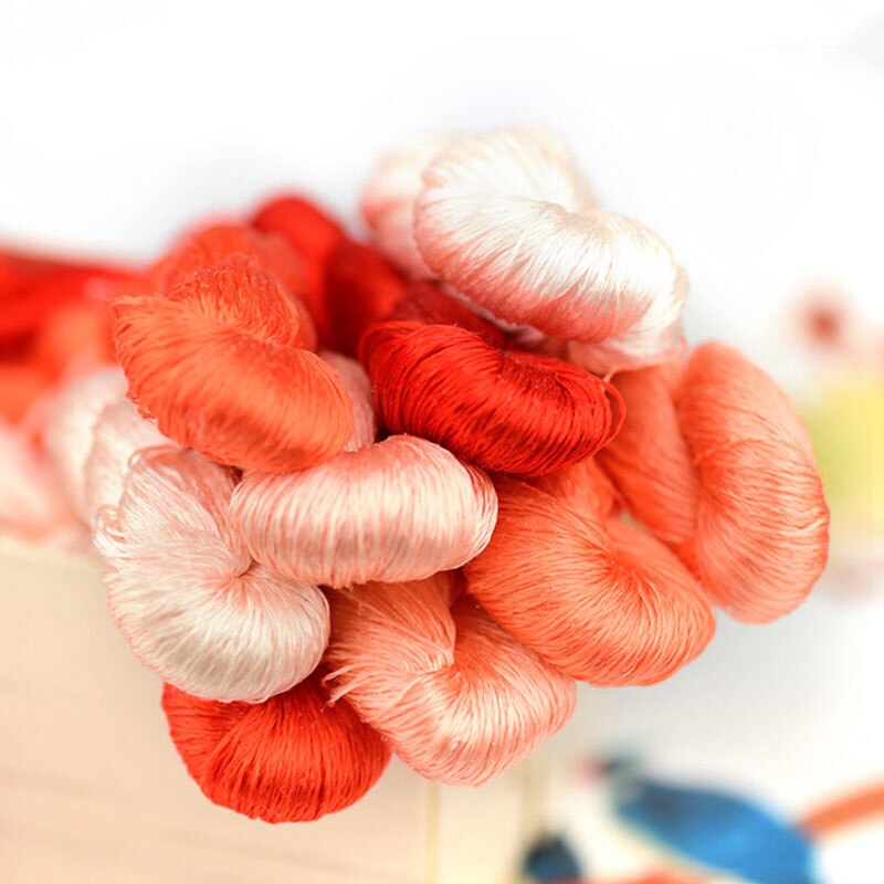 silk embroidery thread / 100% silk thread /hand embroidery embroider cross stitch/orange series/9 pure colors