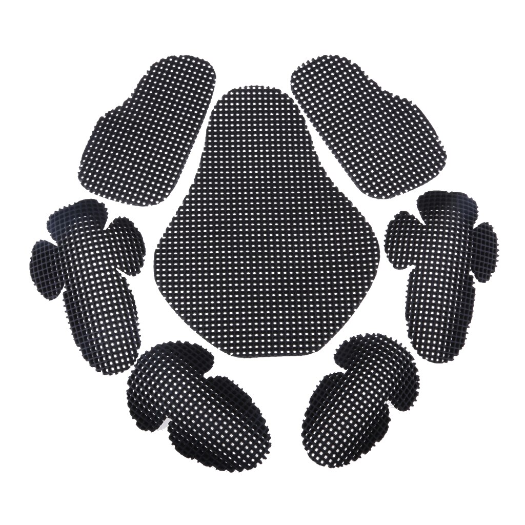 7 in 1 Motorcycle Jacket Lining Protective Gear Set Back Shoulder Elbow Pads Protector for Cycling Skating Bike Scooter, Black