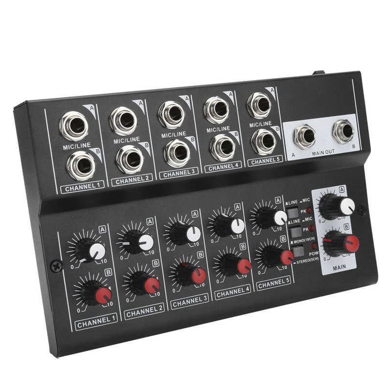 100 ‑ 240V Draagbare 10 ‑Channel Stereo Audio Sound Mixer Karaoke Microfoon Versterker Console