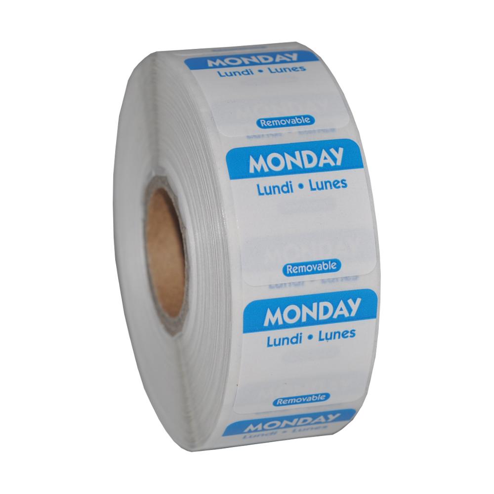 DaySpot HYDS-RL1x1 Each Day of Week Removable Labels 1"X1" Inch Date Stickers for Food Storage Rotation, 1000 labels/roll: Blue