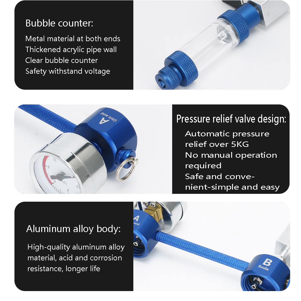Aquarium DIY CO2 generator,withsolenoid valve Bubble Counter Diffuser Reaction System kit for Aquatic plant Growth CO2 Equipmenr