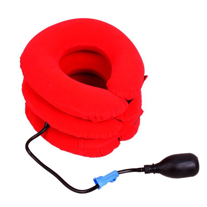 Neck Stretcher Air Cervical Traction Orthopedic Pillow Collar Pain Relief: red