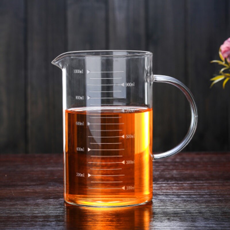 Glass Transparent Measuring Cup Cooking Tools Container Measuring Cup Measuring Liquid Bakeware Kitchen Accessories WY80303: 500ML