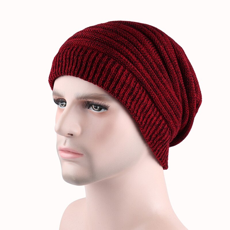 Gebreide Muts Warm Beanie Voor Man Hip Hop Winter Hoeden Unisex Effen Kleur Motorkap Toevallige Mutsen Herfst Caps Voor volwassenen