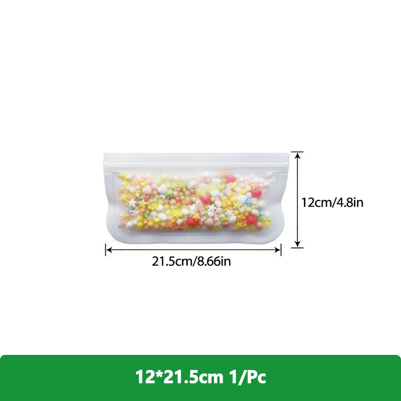 1/2/3/5Pcs Reusable Food Freezer Bags Leakproof Silicone Ziplock Bags BPA Free Meat Fruit Veggies Storage Bag Dishwasher Safe: Light Grey