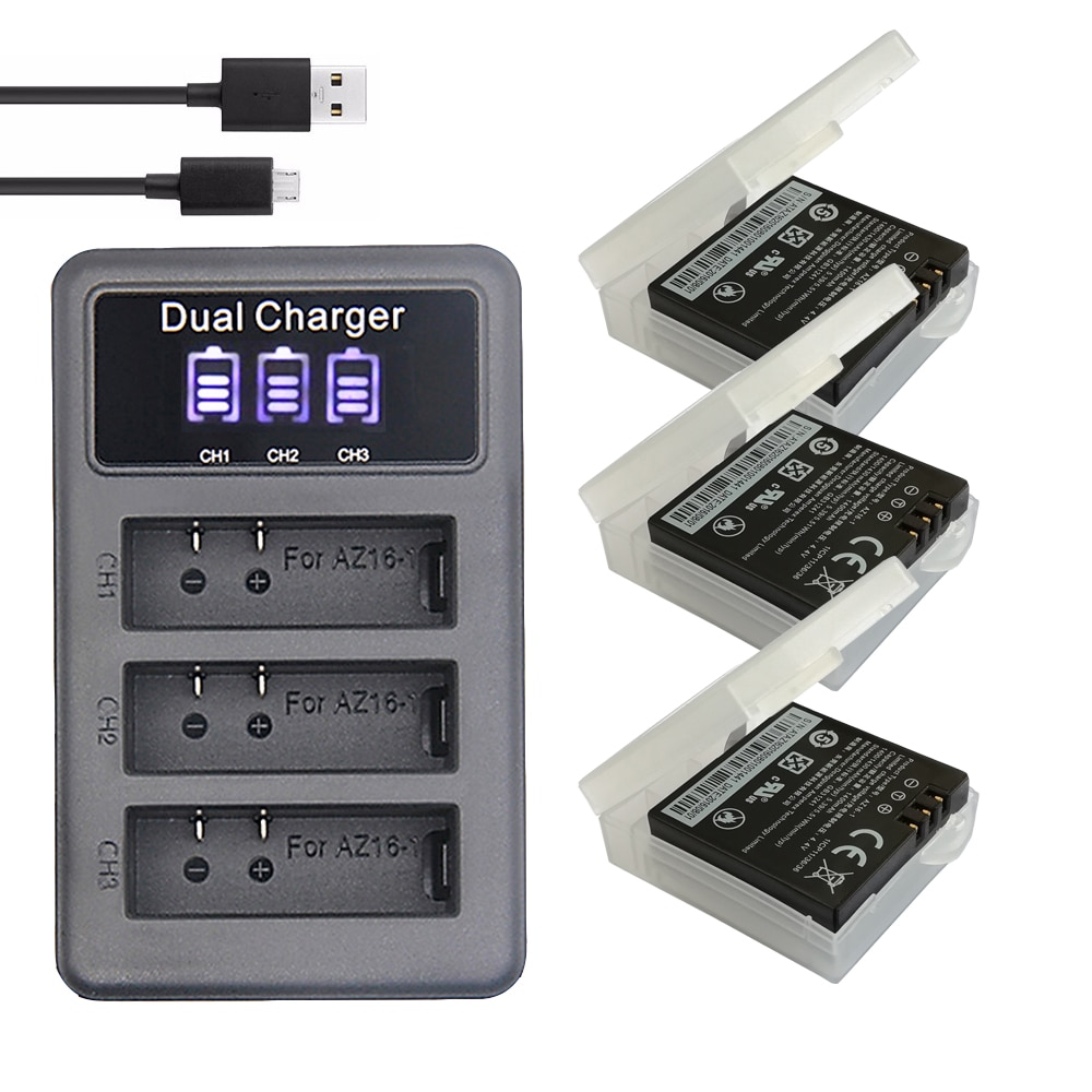 1400mAh Batterij Voor Originele Xiaomi Yi 2 yi 4k Batterijen + LED 3in1 Oplader voor Xiaoyi Yi Lite actie Camera